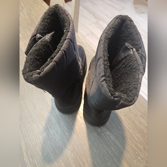 Kids Black Winter Snow Rain Boots, Shoes Boys Size 6. Warm - Picture 5 of 6
